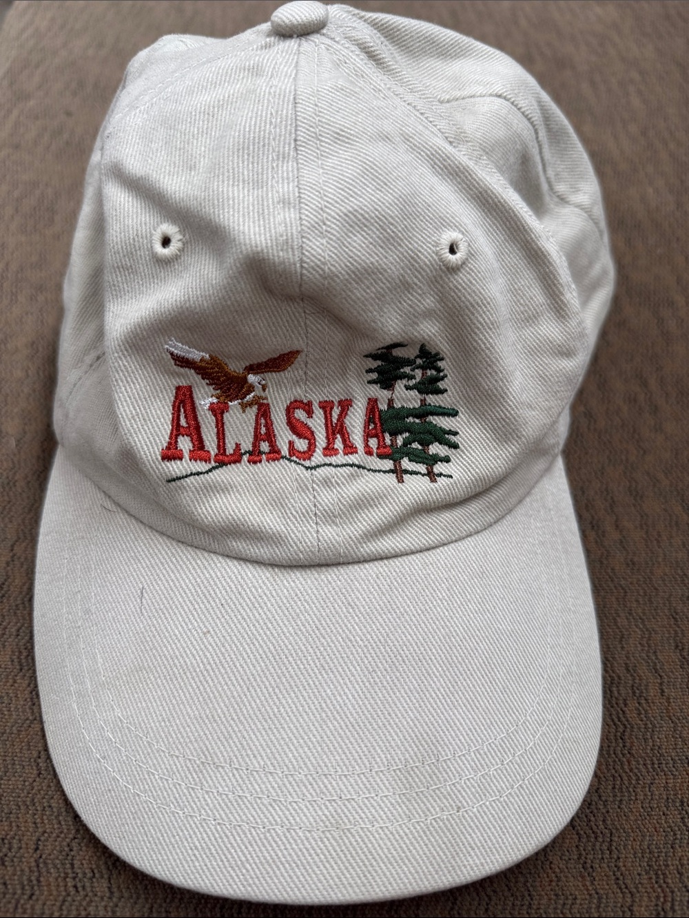 Alaska Embroidered Beige Baseball Cap